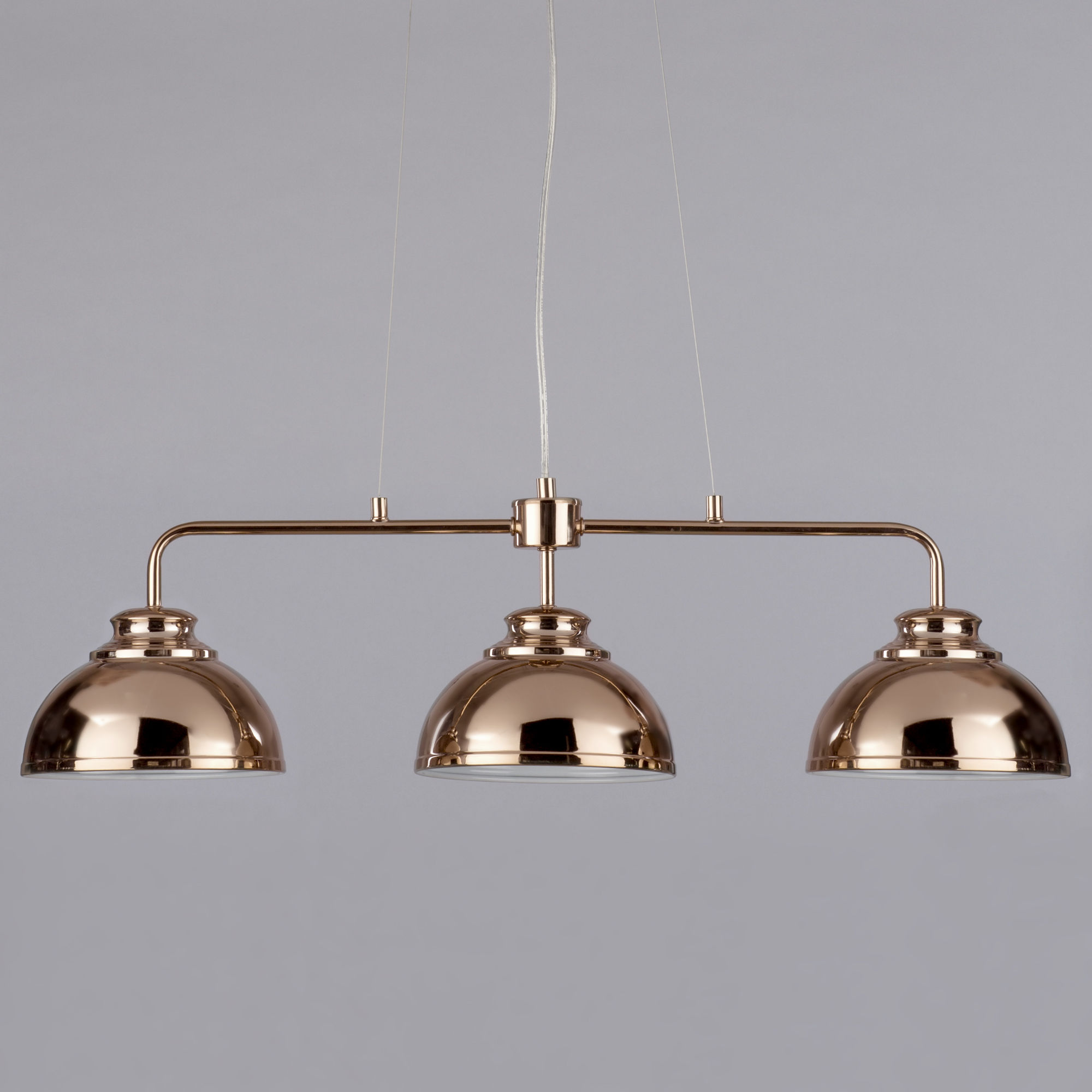 Brooklyn 3 Light Industrial Ceiling Pendant Bar Rose Gold