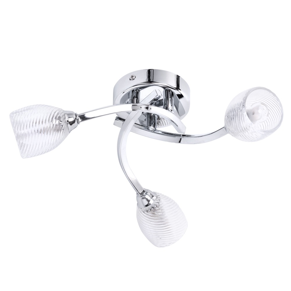 Catri 3 Light Bathroom Flush Ceiling Light - Chrome