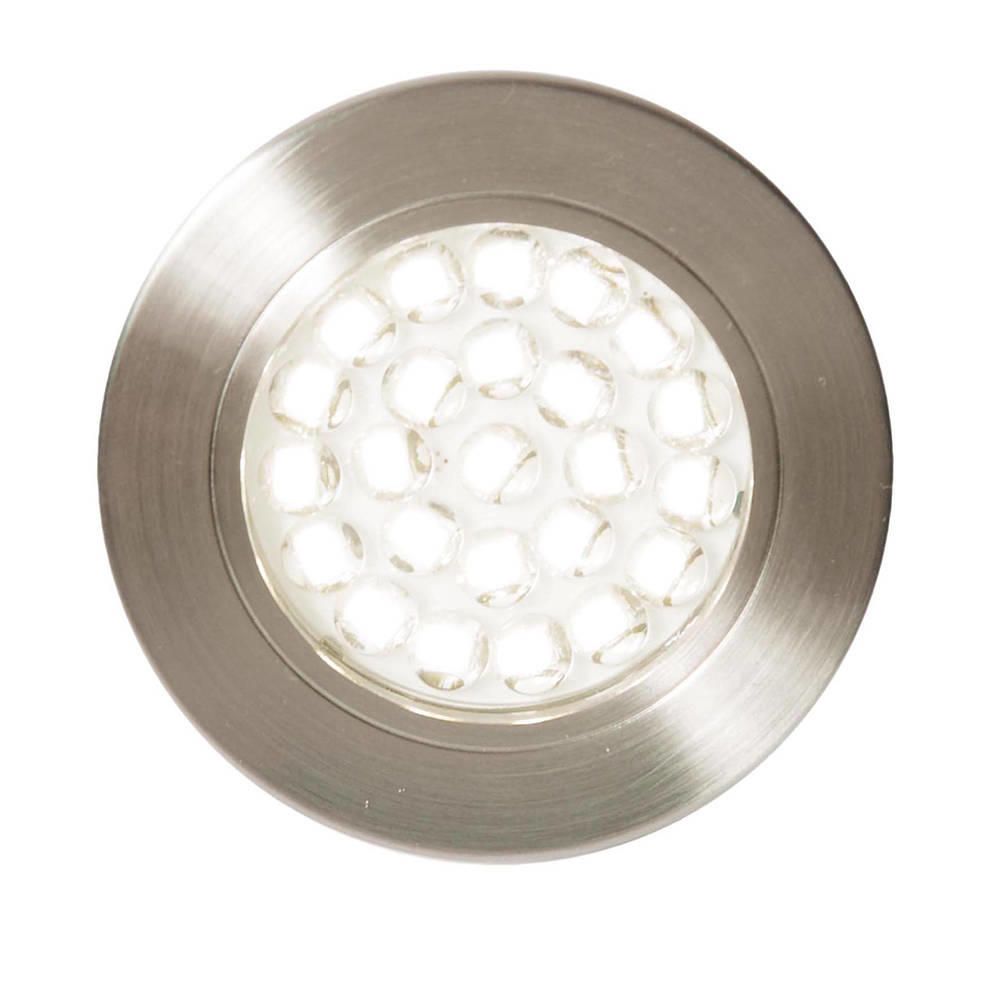 Charles Circular Recessed Natural White LED Under Kitchen Cabinet Light - Satin Nickel