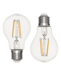 2 Pack of 6 Watt LED Vintage Style E27 Edison Screw Classic Light Bulbs - Warm White