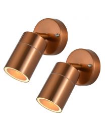 2 Pack of Kenn 1 Light Adjustable Outdoor Wall Light - Copper