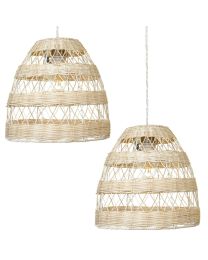 2 Pack of Rattan Easy to Fit Shades - Natural
