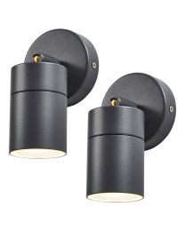 2 Pack of Kenn 1 Light Adjustable Outdoor Wall Lights - Anthracite