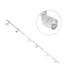3m Straight Track Light Kit with 6 Soho Heads and LED Bulbs - White