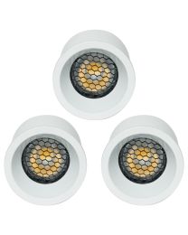 3 Pack of 5 Watt LED GU10 Anti Glare Warm White Dimmable Light Bulbs - White