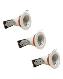 3 Pack of Fire Rated IP20 Rated Recessed Downlight - White