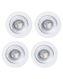 4 Pack of Diecast Tilt Downlight with LED Bulbs - White