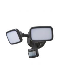 Alma Twin 20 Watt LED Outdoor Flood Light with PIR Sensor - Dark Grey