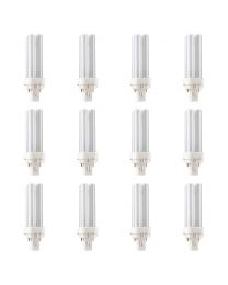 12 Pack of Philips Ecotone 10 Watt PL-C 830/2P Light Bulbs
