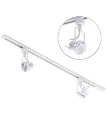 1 Metre Track Lighting with 2 Greenwich GU10 Fixture & LED Bulbs - White