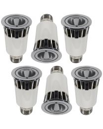 6 Pack of 5 Watt LED E27 Edison Screw Spotlight Light Bulb - White