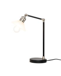 Aya 1 Light Industrial Table Lamp - Satin Nickel