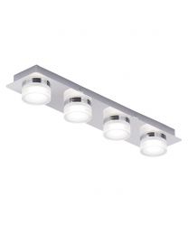 Bolton Bathroom 4 Light LED Flush Ceiling Spotlight Bar  - Chrome