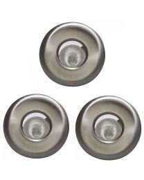 3 Pack of Penrith 1 Light Recessed Downlight - Brushed Chrome