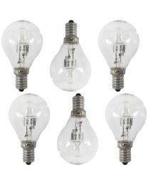 6 Pack of 28 Watt E14 Small Edison Screw Golf Ball Light Bulbs - Clear