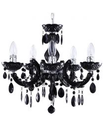 Marie Therese Chandelier 5 Light Dual Mount - Black