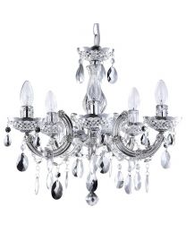 Marie Therese 5 Light Dual Mount Chandelier - Silver 