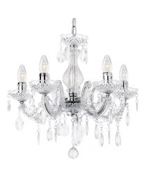Marie Therese Chandelier 5 Light Dual Mount - Chrome