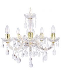  Marie Therese 5 Light Dual Mount Chandelier - Gold
