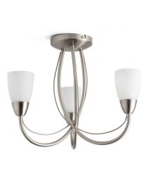 Madrid 3 Light Semi Flush - Satin Chrome