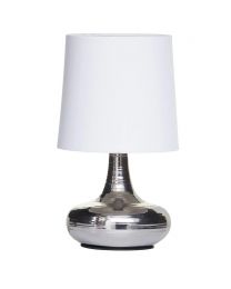 C01-LC2145 Mini Scratched Table -Lamp white Shade chrome