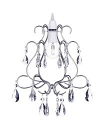Crystal Droplet Effect Easy to Fit Ceiling Shade - Chrome