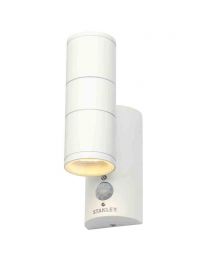 Stanley Neda Outdoor 2 Light Up & Down Wall Light with PIR Sensor - White