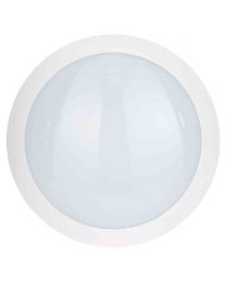 Stanley Garda IP66 Outdoor LED Flush Ceiling or Wall Light with Sensor - White
