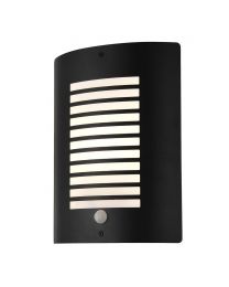 Sigma Panel Slatted Wall Lantern With PIR Black