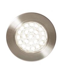 Charles Circular Recessed Warm White LED Under Kitchen Cabinet Light - Satin Nickel