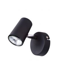 Chobham Industrial Style Single Adjustable Spotlight Wall Light - Black