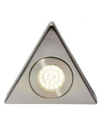 Scott Triangular Natural White LED Under Kitchen Cabinet Light - Satin Nickel