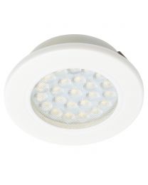 Pozza Kitchen 1.5 Watt LED Circular Ceiling Recessed Downlighter with Frosted Shade - White