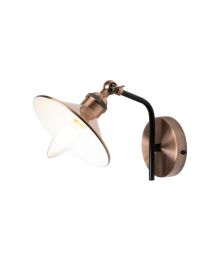 Danica 1 Light Industrial Style Wall Light - Antique Copper