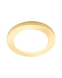 Darly 12 Watt LED Flush or Ceiling or Wall Light - White with Satin Brass Ring