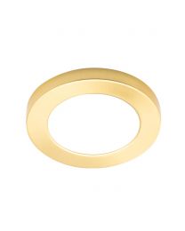 Darly Small 6 Watt LED Flush or Ceiling or Wall Light - White with Satin Brass Ring