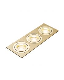 Evra Triple Rectangle Adjustable Recessed Downlighter - Brass