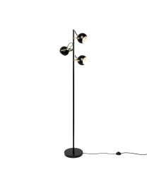 Eyeball 3 Light Adjustable Floor Lamp - Black