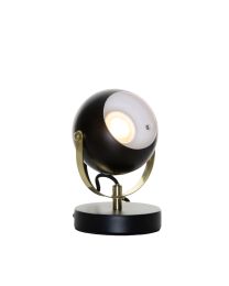 Eyeball Table Lamp - Matte Black, Satin Brass