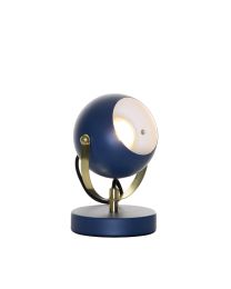 Eyeball Table Lamp - Navy Blue and Satin Brass