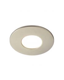 Fixed LED Fire Rated IP65 Recessed Downlight - Satin Nickel