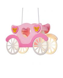 Glow Princess Carriage Pendant Ceiling Light - Pink