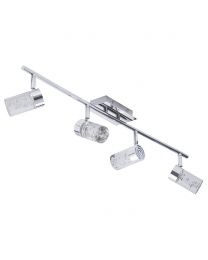 Halifax Bathroom LED Ceiling Spotlight Bar with 4 Adjustable Heads - Chrome