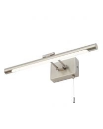 IP44 Rated Picture Light with Pull Cord - Satin Nickel