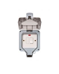 IP66 Outdoor Fused Switch Spur with Neon Indicator - Grey