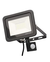 Langton Outdoor LED 20 Watt Slimline Wired Flood Light with PIR Sensor - Black