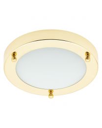 Mari Small Bathroom Flush Ceiling Light - Brass