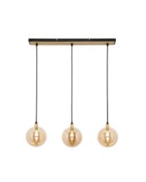 Melior Industrial 3 Light Ceiling Diner Pendant - Black