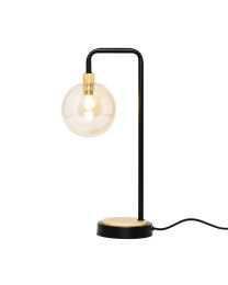 Melior Industrial Table Lamp with Champagne Shade - Black