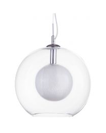 Orbital 1 Light Glass Ball Pendant  - Chrome